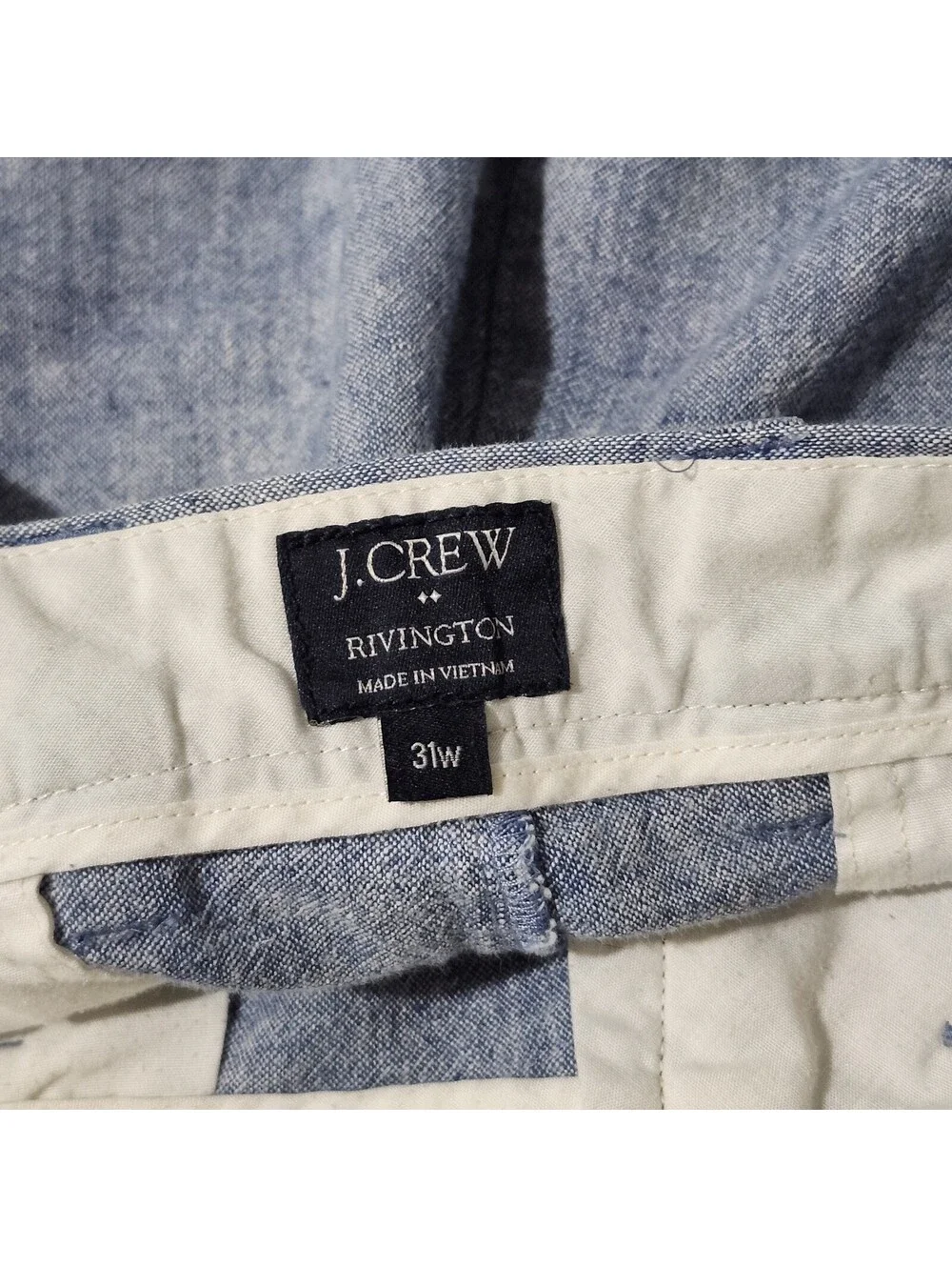 J.Crew Rivington Light Blue Linen Blend Shorts Preppy Summer Beach Mens 31